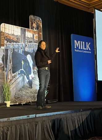 Rena speaking at the MILK conference