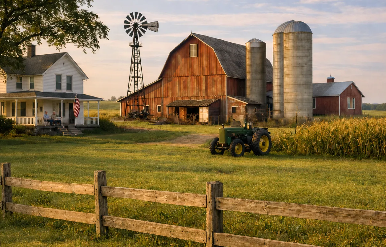 Heritage Farm A farm scene showing a century farm